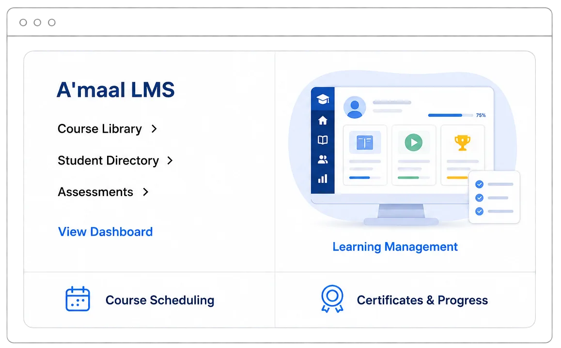 Amaal LMS: course library, assessments, certificates